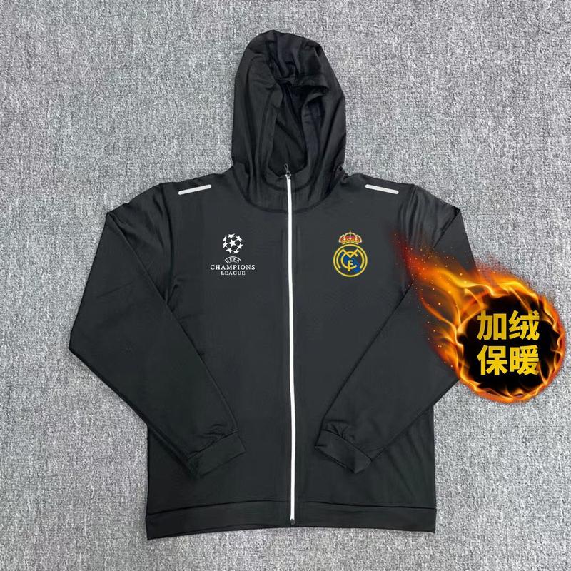 Áo Khoác Mùa Thu, Giải Ngoại Hạng Anh, Barcelona, Real Madrid, Manchester City, Trang Phục Tập Luyện Bóng Đá, Lông Cừu Giữ Nhiệt Nhanh Khô Thể Thao, Trang Phục Chạy Bộ Thể Dục 3