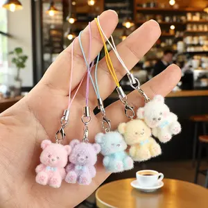 Gantungan Kunci Beruang Resin Floaking Bear Keychain Aksesoris Tas Kunci Gantungan Ponsel A-GK068