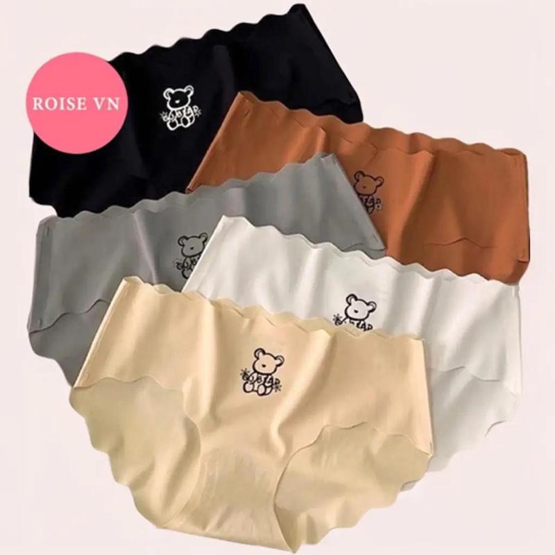  Set 5  hoặc 3  Quần lót su nữ Hình Gấu gợn sóng không đường may women 314 