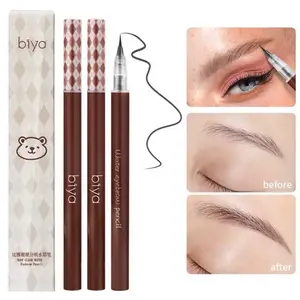 BIYA Eyebrow Eyelash Pen Cair Eyeliner Liquid Pensil  Bulu Mata Pen Super Thin Soft Tipis  Waterproof Mata Makeup Kosmatik Original