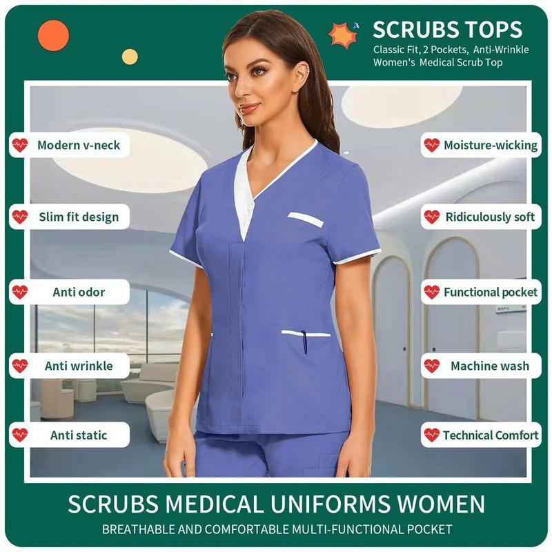 Áo Đồng Phục Phòng Khám Áo Đồng Phục Bác Sĩ Và Y Tá Thời Trang, Unisex, Co Giãn, Chống Nhăn, Thoáng Khí, Bán Chạy, Chỉ Trên Cùng 4
