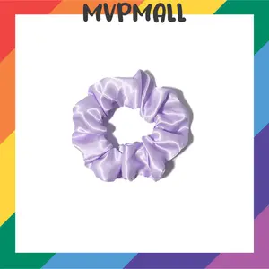 Ikat Rambut Scrunchie Satin Halus Korea Hairband Scrunchies Gelang Kunciran Cepol Jilbab Lingkar Besar Bulu Lembut