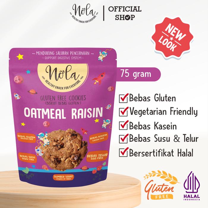Gambar Nola Gluten Free Cookies Oatmeal Raisin 75 Gram dari VERLINOLA Kota Administrasi Jakarta Selatan Tokopedia