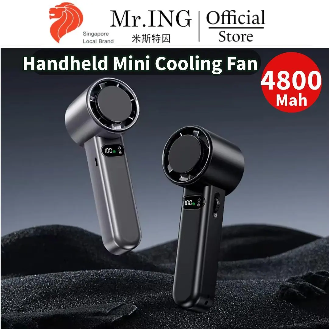 4800mAh High Speed Handheld Mini Turbo Fan Portable Rechargeable Fan Outdoor Ice Cooling  viral Hand Fans