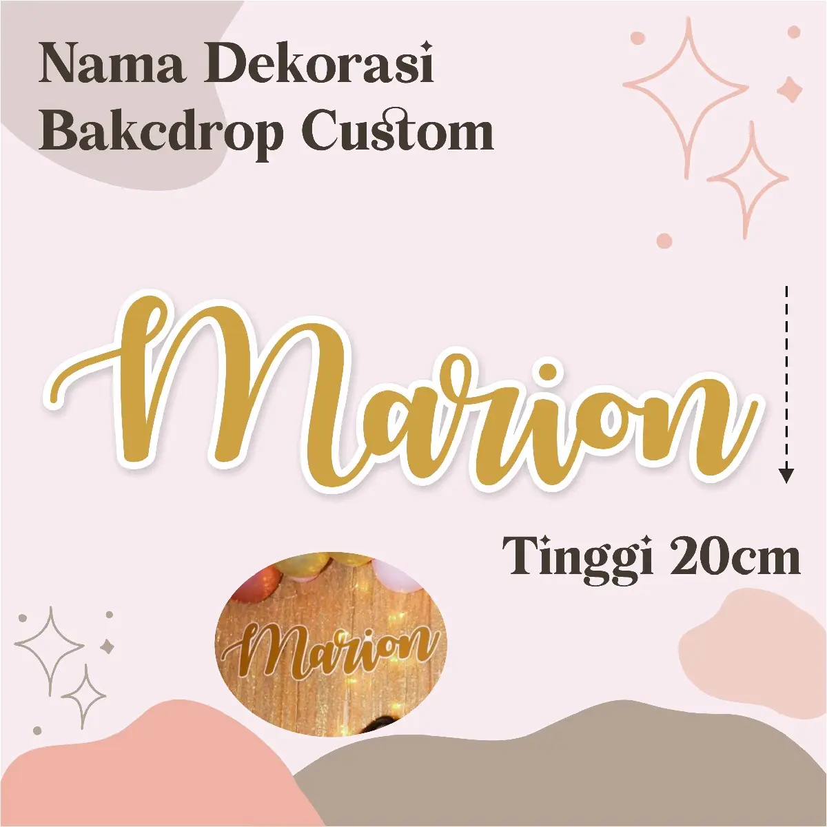 Nama Dekorasi 20cm Untuk Ultah Engagement Tasyakuran Wedding