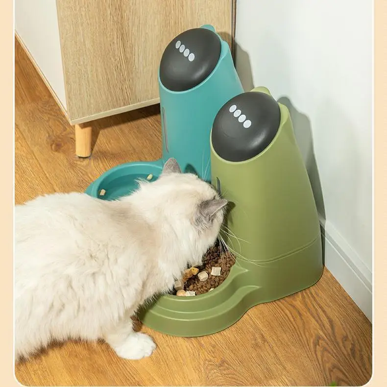 Pet Cat Detachable Odor-proof Feeder Closed Water and Food Dispenser Automatic Cat Food Feeder Integrated Large Capacity
