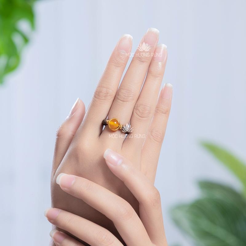 Nhẫn Trầm Hương Mix Đá Đủ Bản Mệnh ( Tặng dây Dự Phòng + Hạt Dự Phòng ) 3