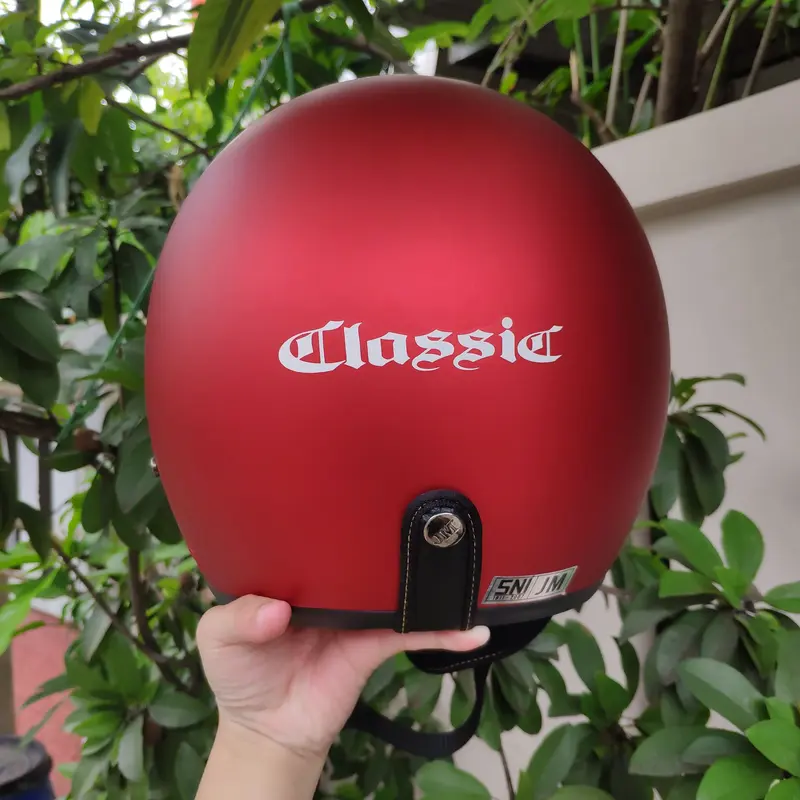 HELM BOGO RETRO DEWASA WANITA PRIA JM CLASSIC POLOS MARRON DOFF Motorcycle 3