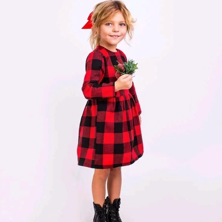 Couple mom and kids // Midi dress couple ibu dan anak perempuan // Couple baby Tartan // 2 in 1 baju ibu anak Pasangan 6