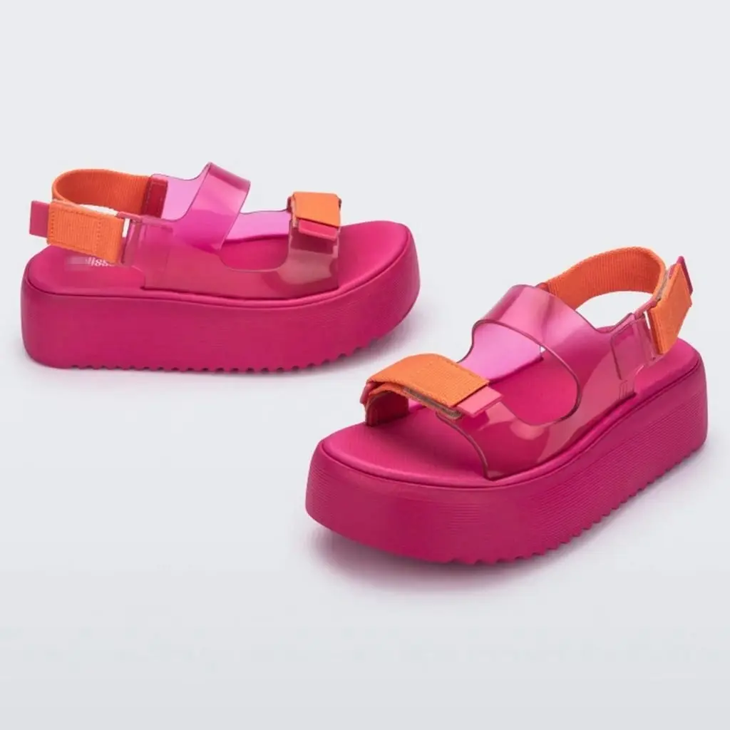2023 Melissa Platform Shoes Thick Sole Casual Sports Cow Pure Melissa Brave Beach Ladies Sandals