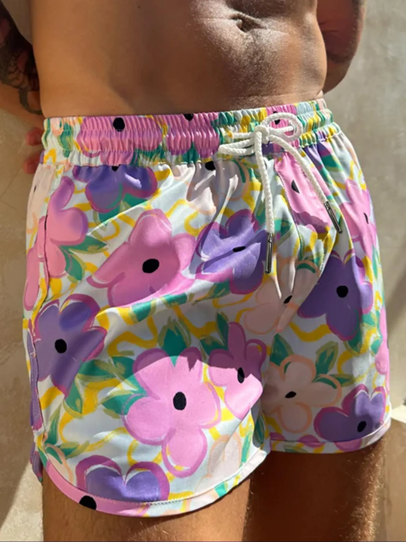 Men's Floral Print Boxer Briefs, Regular Fit Casual Comfy Breathable Underwear for Daily Wear, Men's Underwear for Summer