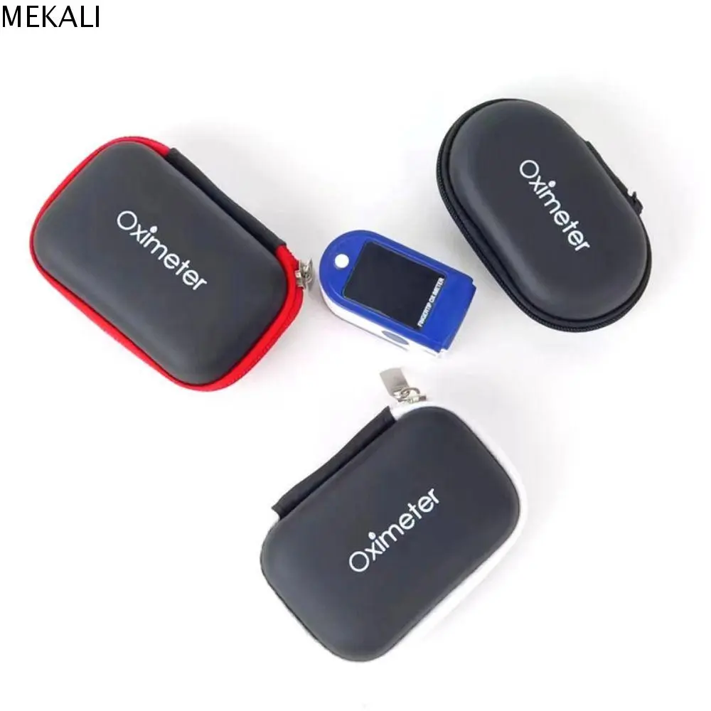 MEKALI Tool Bag Hard EVA Pulse Oximeter Storage Bag Zipper Protective Box Fingertip Pulse Oximeter Bag Carrying Case Portable Finger Pulse Oximeter Pouch Earphones
