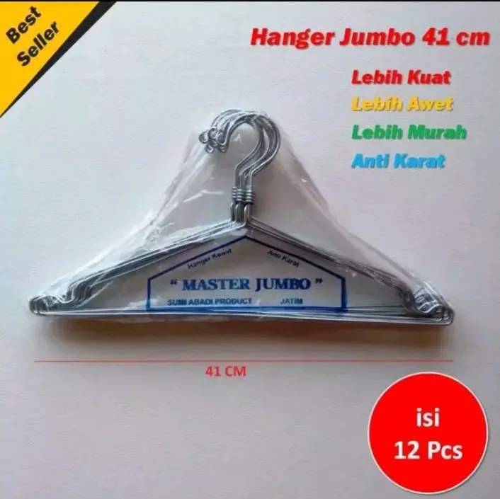 gantungan baju dewasa 41 cm,hanger master jumbo Besi