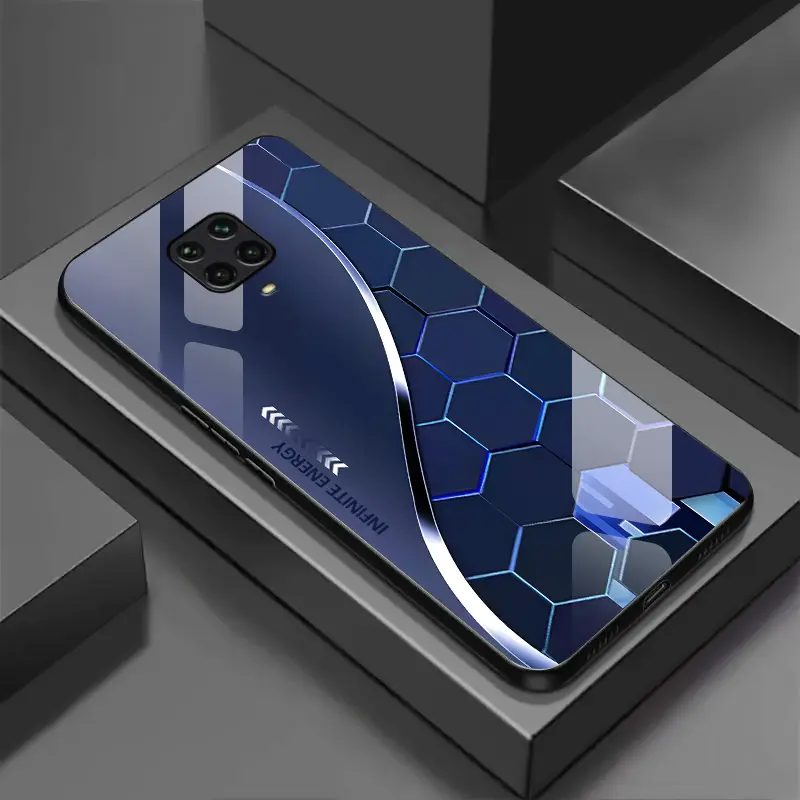 [Redmi Note 9 Pro]Casing Ponsel Kaca Premium Curve Square. LGS 4