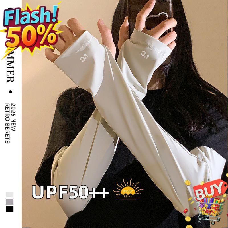 Tay Áo Chống Nắng Cho Nữ, Chất Liệu Lụa Lạnh Ưa Nhìn, Chống Tia UV Mùa Hè, Tay Áo Rộng Và Mở Rộng, Tay Áo Ngoài Trời, Phong Cách Hàn Quốc, Cảm Giác Ngầu Tươi Mới, Làm Mát, Unisex, Có Sẵn Trong Hàng Từ Năm 2025 5