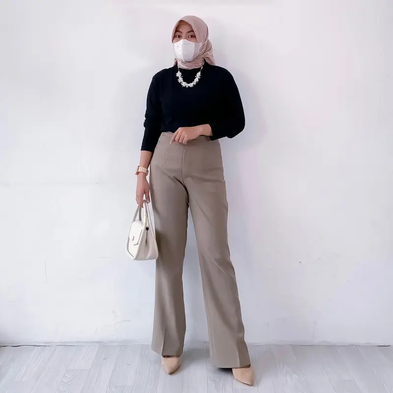 CUTBRAY PANTS | CELANA PANJANG WANITA HIGHWAISTED POLOS SIZE M L XL High Kancing 2