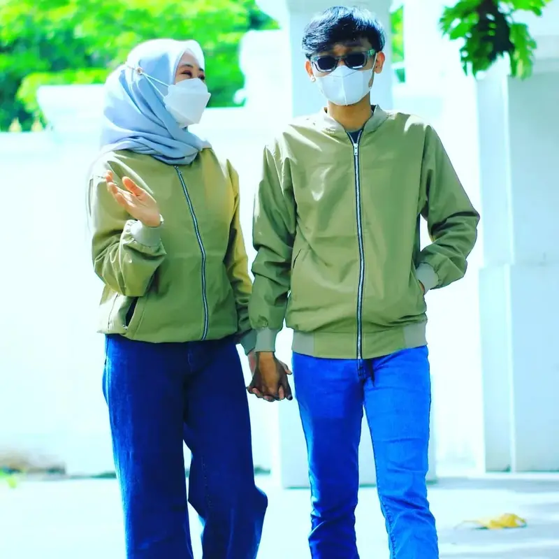 Jaket Bomber Pria Bahan Canvas bomber jacket Casual Distro Tebal Cowok Hitam 8