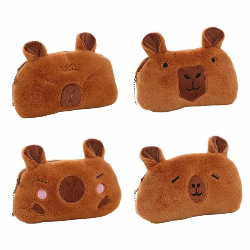 Product Introduction of High Quality Plush Pen Bag Capybara Large Capacity Stationery Bag Back To School Gift Stationery Organizer Student 17