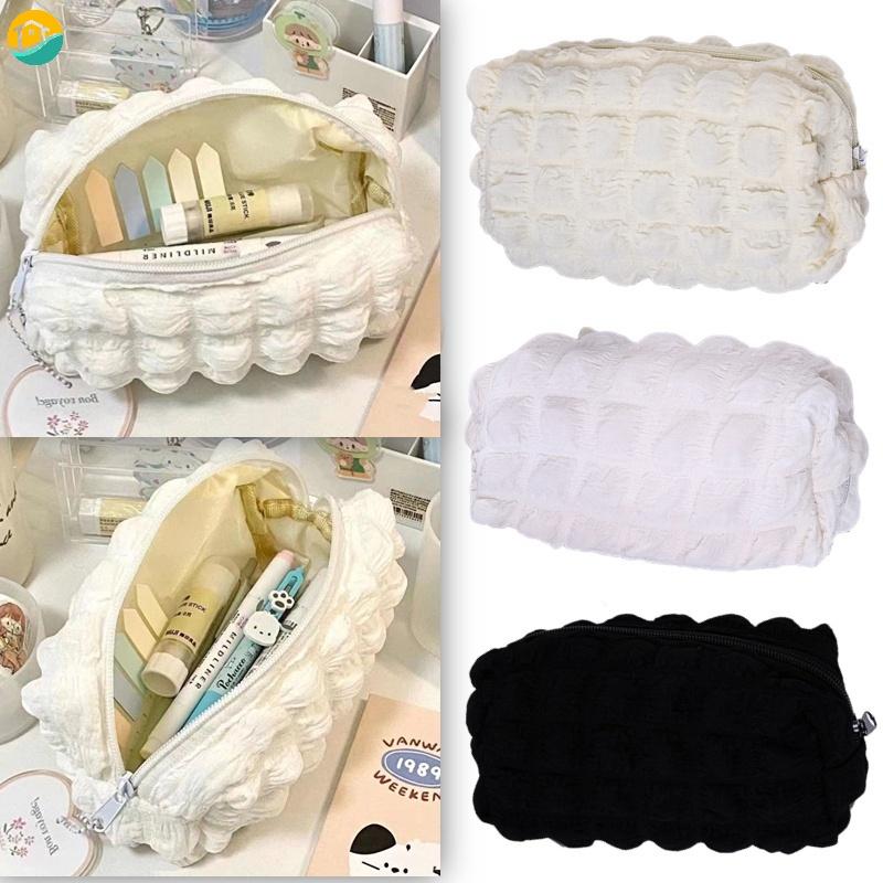 Hộp Bút Chì Polyester Kem Sang Trọng, Giá Cả Phải Chăng Hàn Quốc Mới, 3 Màu Tùy Chọn, Túi Bút Lưới, Túi Đựng Mỹ Phẩm, Đồ Dùng Học Tập Cho Học Sinh, Văn Phòng Phẩm