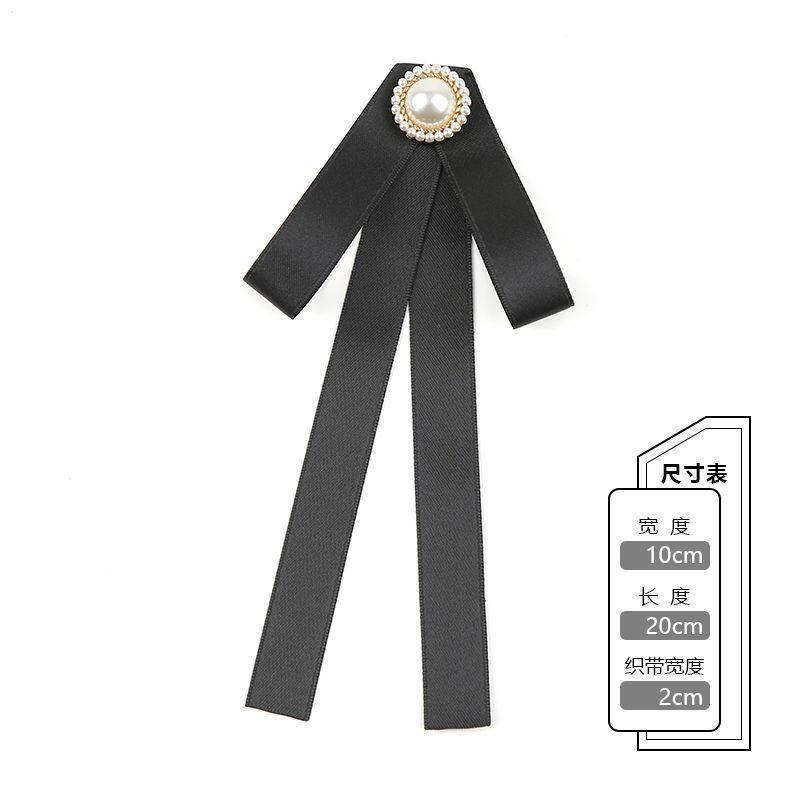Product Introduction of Bow Tie Female Ornament Bow Black Ribbon Preppy Style Retro Korean Type Women's Shirt Shirt Pin Accessories 9