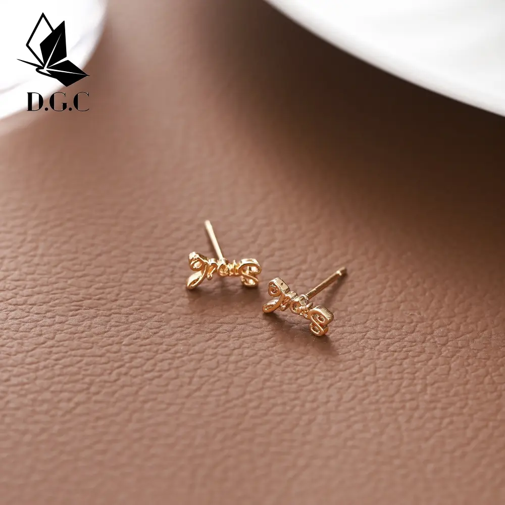 D.G.C Anting Emas Batu Bata Titanium 18K Korea Tusuk Korean Style Aksesoris Murah import D248