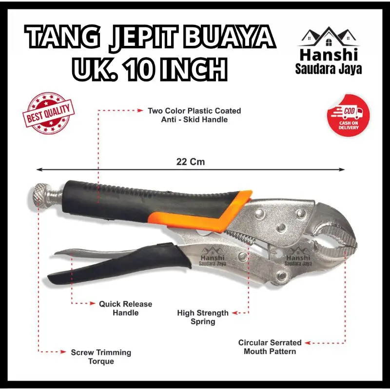 CAB Tang Jepit Buaya bengkok 10 Inch / Locking plier curve / Vise Grip original 1