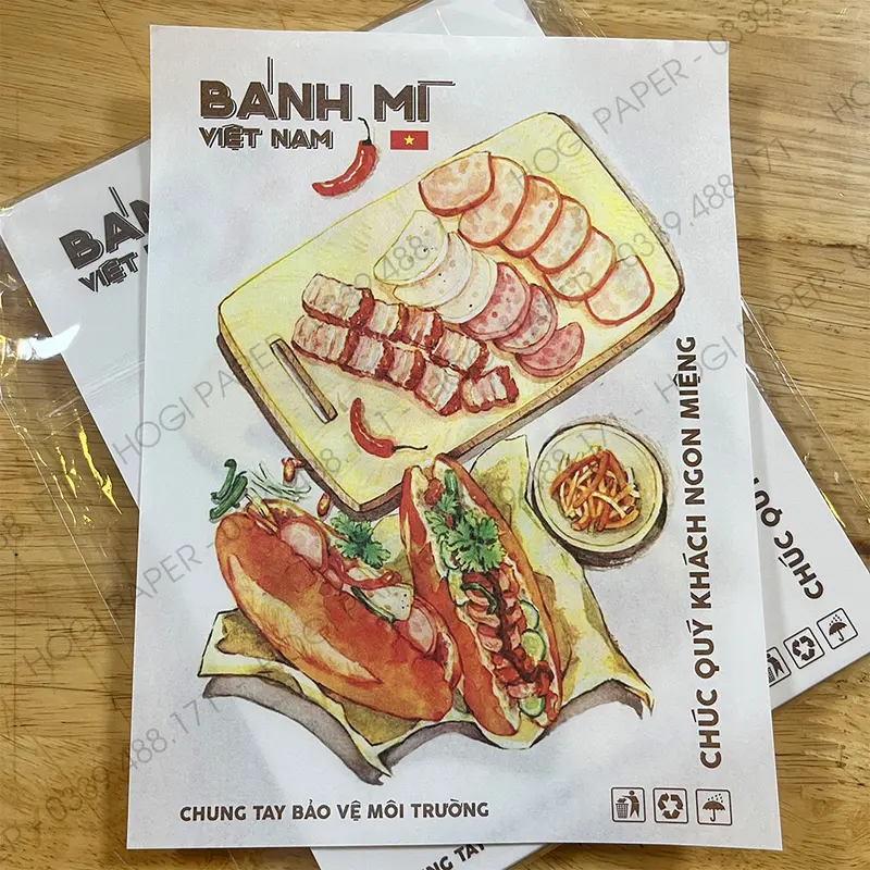 100 tờ giấy gói bánh mì HOGI, giấy gói bánh, thực phẩm, sandwich đa năng, an toàn, bảo vệ môi trường 6