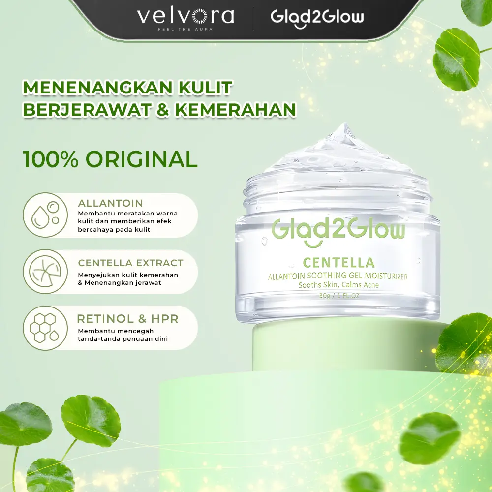 Glad2Glow Centella Allantoin Soothing Gel Moisturizer, Size - 30gr