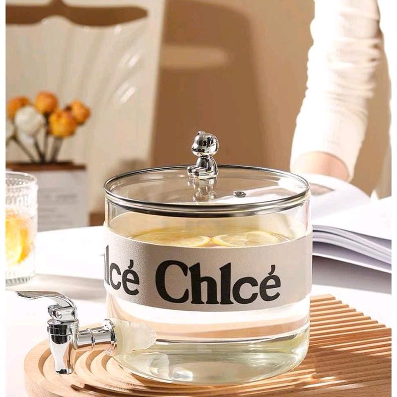 Bình Đựng Nước 2300ml, Bình Thuỷ Tinh Có Vòi Rót Sang Trọng Cao Cấp 2,3L 3