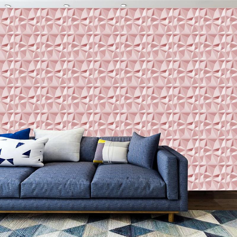 Geometric Pattern Wall Panel with Tape, 12/20/30pcs Waterproof 3D Wall Decor Diamond Panel, Durable Wall Decor for Living Room & Bedroom 1