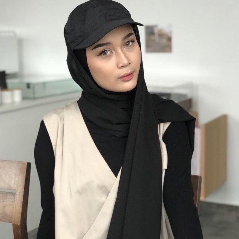 Pashmina Instan Topi / Hat Scraf Polos 3