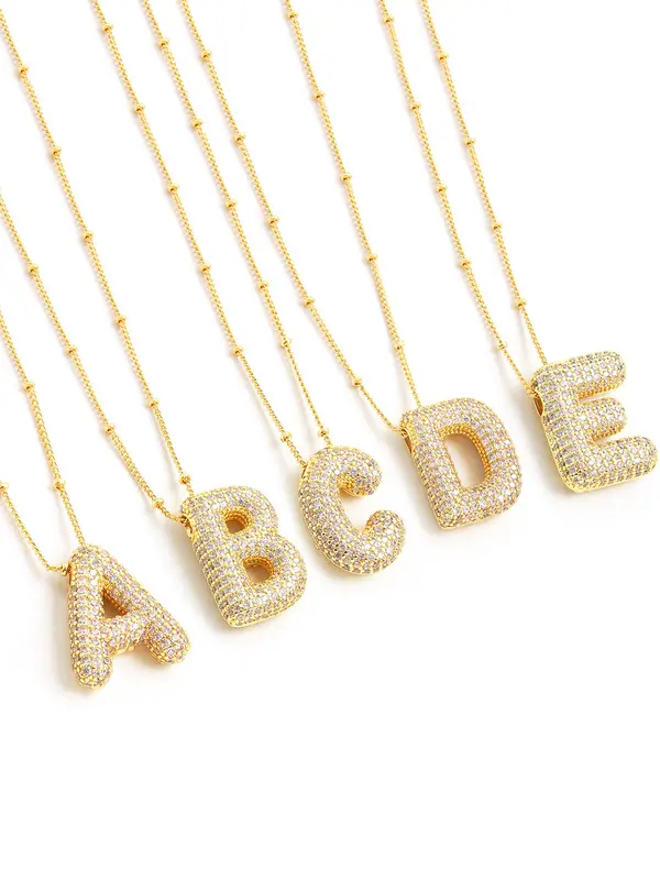 Letter Design Pendant Necklace, Fashion Jewelry for Party, Daily Clothing Decor, Trendy All-match & Exquisite Jewelry for Birthday Gift 4