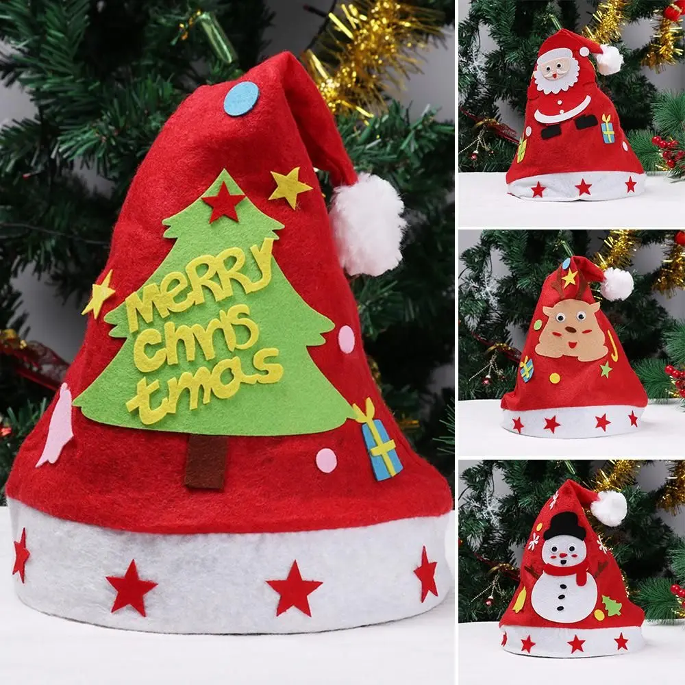 Toy Elf2 1 package Gift Cartoon Christmas Hat Material Decoration Supplies DIY Christmas Hat Children Toy Handmade Material