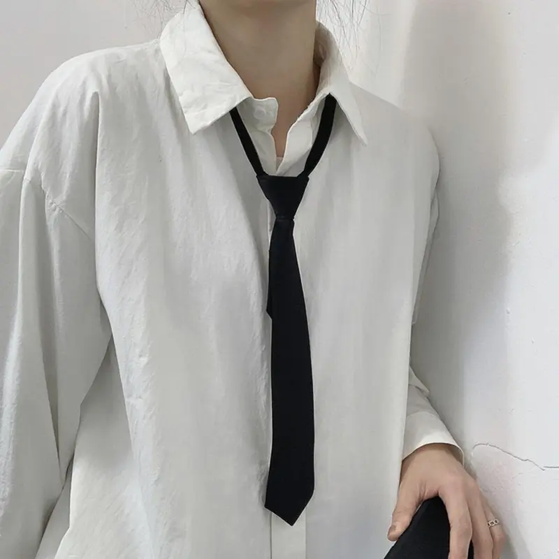 Cà Vạt Có Khóa Kéo, JK / DK, Phong Cách Đồng Nhất, Unisex, Thích Hợp Cho Học Sinh, Loại Cà Vạt, Cà Vạt Nơ Xu Hướng Cà Vạt Đen, Đồ Trang Trí Áo Sơ Mi 1