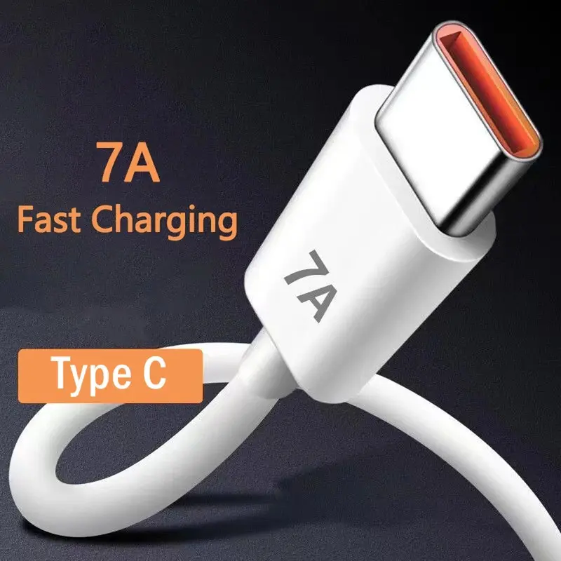 7A 100W USB Type C Cable Super Fast Charging Wire For OPPO Oneplus Huawei P40 P30 Samsung Realme USB C Charger Cable Data Cord
