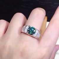 Gambar Diamcity Cincin Terbuka Biru-hijau PT950 Ring Fashion Mewah Ringan Pria Dan Wanita - 2 karat, Dapat disesuaikan dari Diamcity Official Store Kab. Gresik 3 Tokopedia