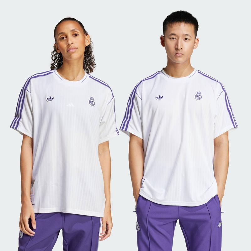 adidas Bóng đá Áo Đấu Real Madrid Terrace Icons (Unisex) Unisex trắng JF2581