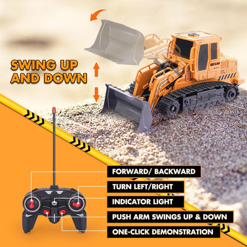 Remote Control Excavator Toy (1 Set), Rechargeable Light & Music Engineered Vehicle Toy, Intelligent Design, Creative Gift Car (Remote Control No Battery Provided), Gift for Boyfriend, Men's Gift 3
