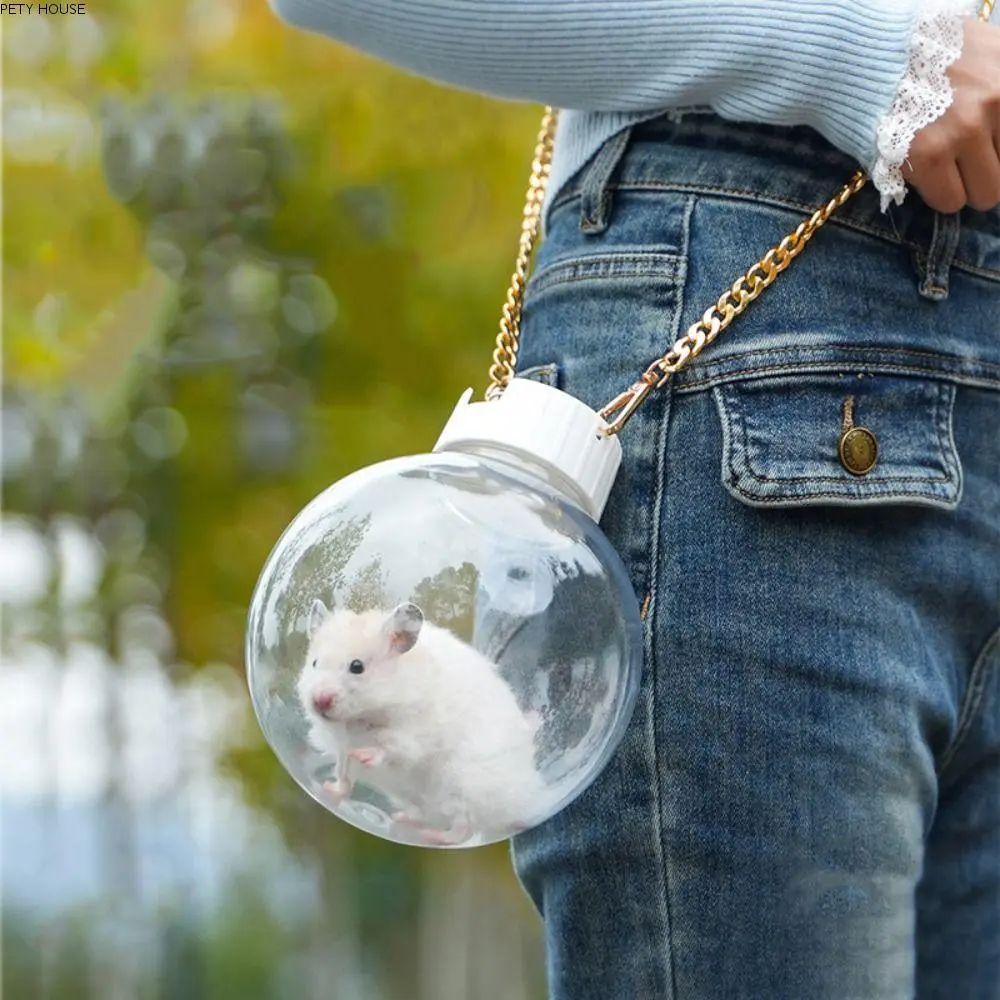 PETY HOUSE Storage Box Plastic Hamster Carrying Cage Breathable Hand-held Crossbody Climbing Pet Bag Portable Transparent Hamster Transport Box Mouse