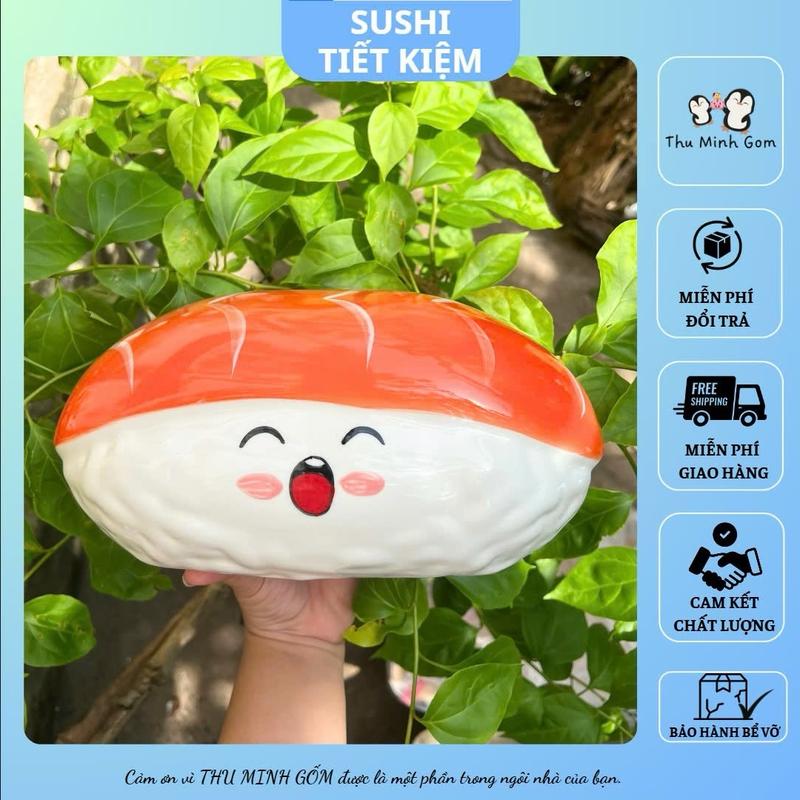 [ lỗ tròn + lỗ dẹt ] Sushi cá hồi - sushi cá ngừ lỗ tròn/ heo lỗ tròn/ heo mini lỗ tròn/ ống heo tiết kiệm/ lợn tiết kiệm Ống Tiết Kiệm