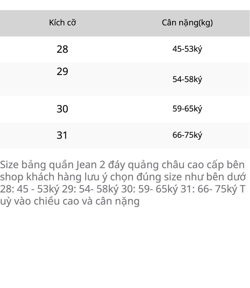 Product Introduction of Quần jean dài 2 đáy quảng châu cao cấp 1019 0