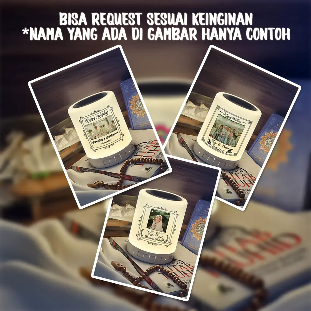 Speaker Murotal Quran 30 Juz ada jam dan alarm Lampu Tidur + Bisa Bluetooth terbaru Led Speker