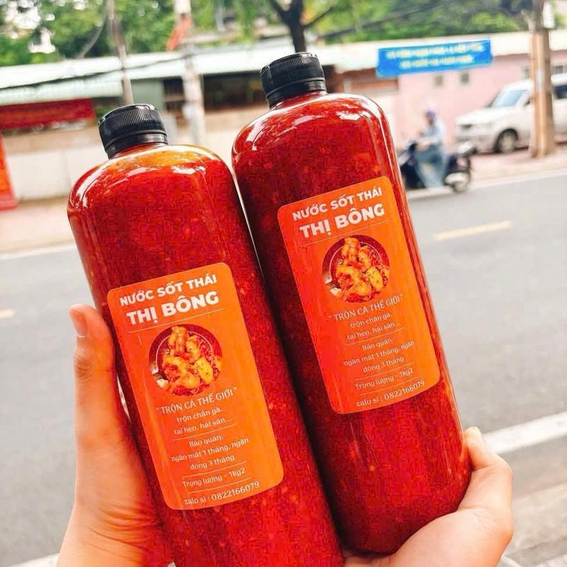  Sốt Thái Trộn Chân Gà Thị Bông chai 1 lít Gia Vị Nước Sốt thơm ngon cho món ăn 