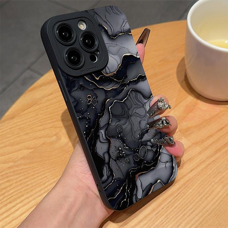Marble Pattern Phone Case, Anti-drop Cellphone Protective Case, Shockproof Mobile Phone Cover for iPhone 11 12 13 14 15 16 Pro Max/Pro/Plus 3