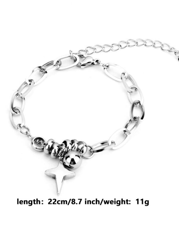 Star & Ball Design Bracelet, Fashion Jewelry for Party, Daily Clothing Decor, Trendy All-match & Exquisite Jewelry for Birthday Gift 1