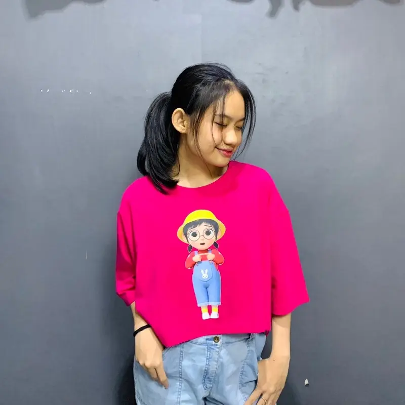 RF.ID Jenna Hat Yellow Croptop Oversize ( Lingkar Dada 125 Muat Sampai BB 85kg ) Wanita Kaos 3