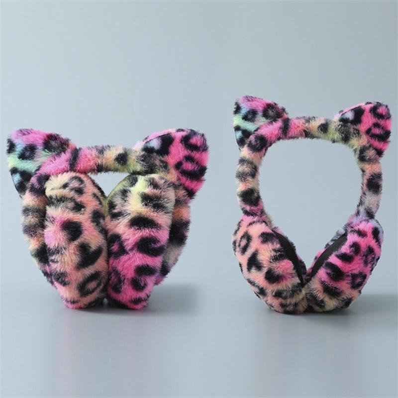 Women's Fur Winter Warm Cat Glittering Sequins Soft Fluffy Earmuffs 5