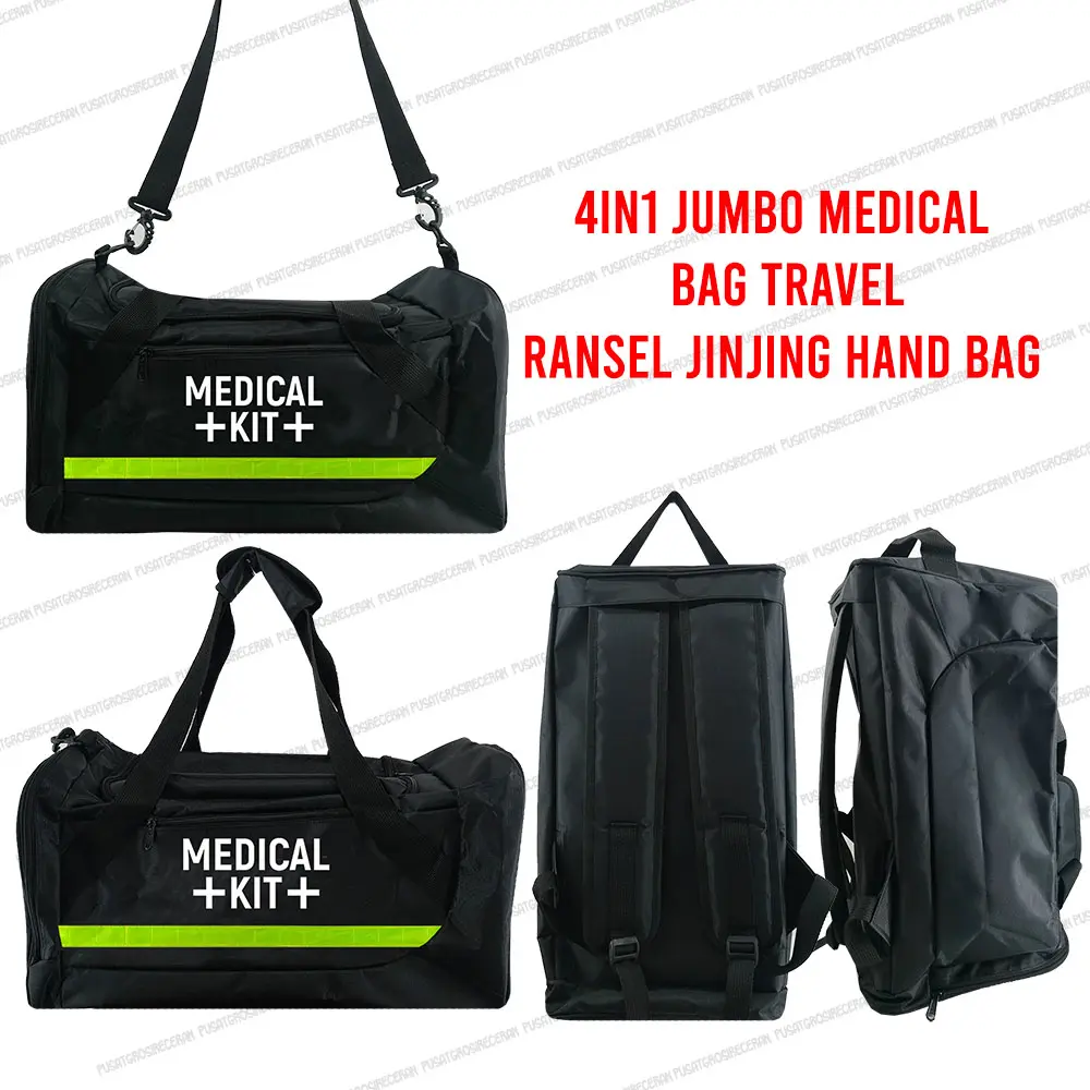 4IN1 Jumbo Medical Bag Travel Ransel Jinjing Handbag P3K Tas Perlengkapan Medis Emergency Kit SAR First Aid Tas Obat Tas Petugas Medis Peralatan