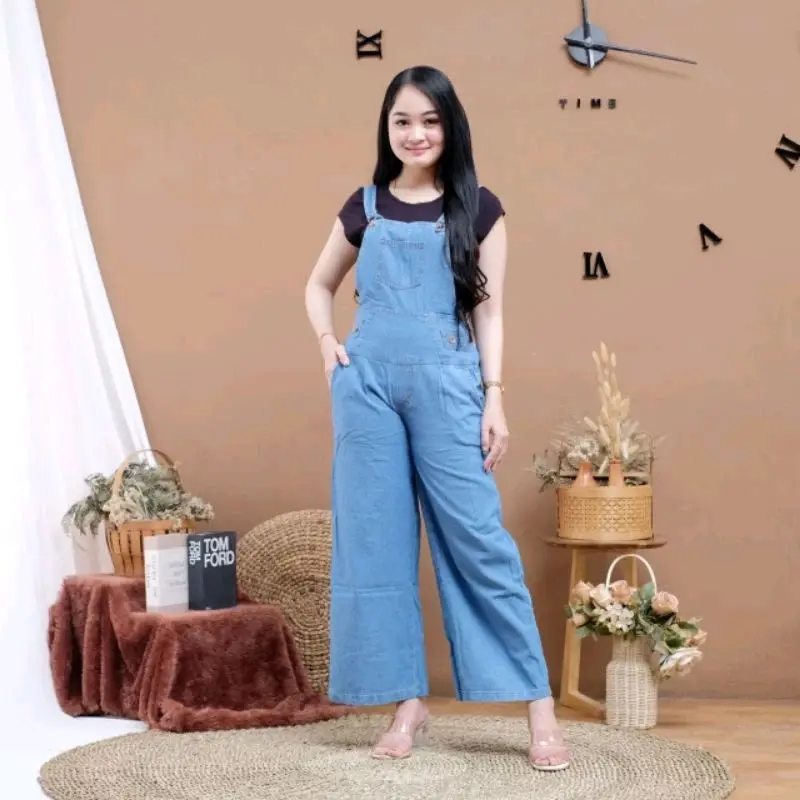 Jumpsuit wanita//Overall jumpsuit baju Kodok wanita semy jeans Terbaru Denim Dewasa