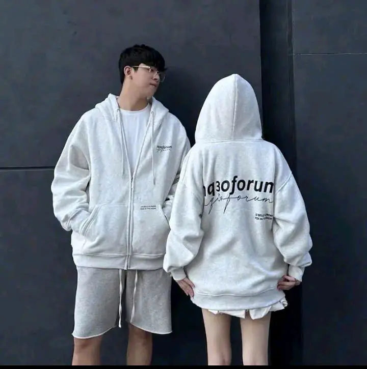Áo Khoác Hoodie Unisex Zip IN Phản Quang Nón 2 Lớp Tay Phồng From Rộng Hot Trend Nam Dài Tay Menswear áo hoodie zip 6